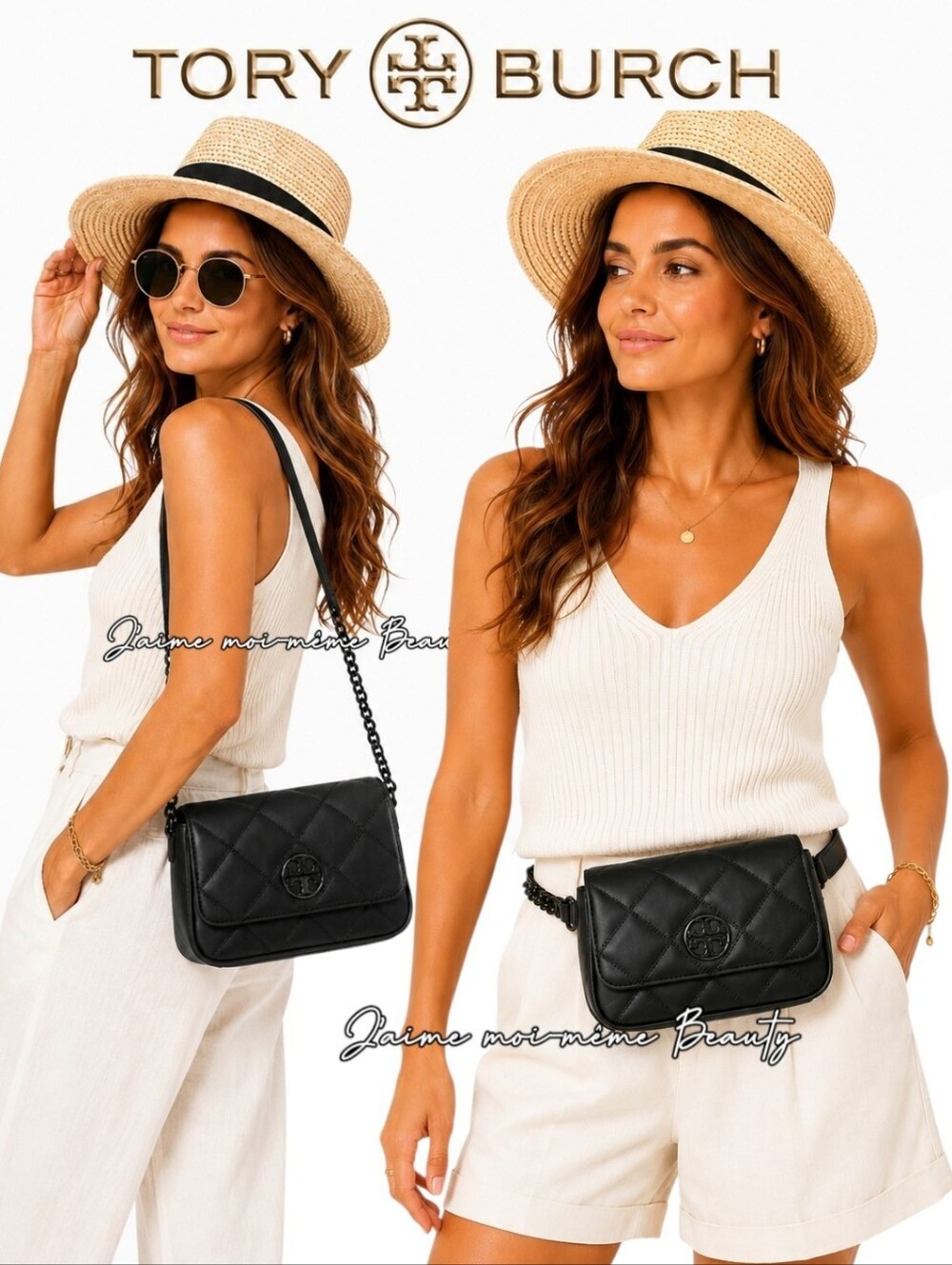Tory Burch Quilted Matte Black Convertable Shoulder/Bum Bag